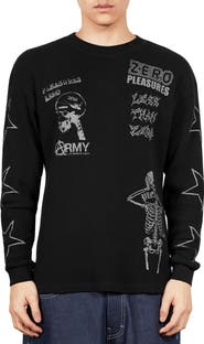 PLEASURES X Zero Skateboards Misled Thermal Graphic Long Sleeve T-Shirt