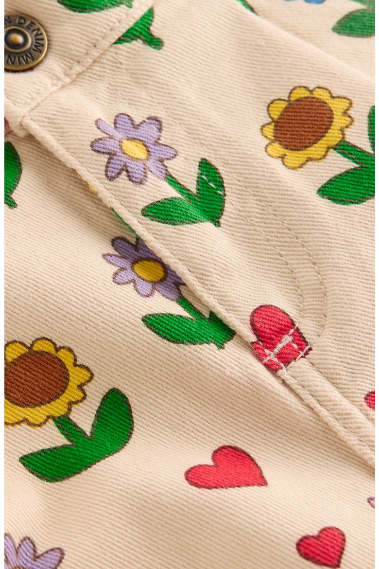 Kids' Floral Pleat Front Jeans, Alternate, color, IVORY SUNFLOWER GARDEN