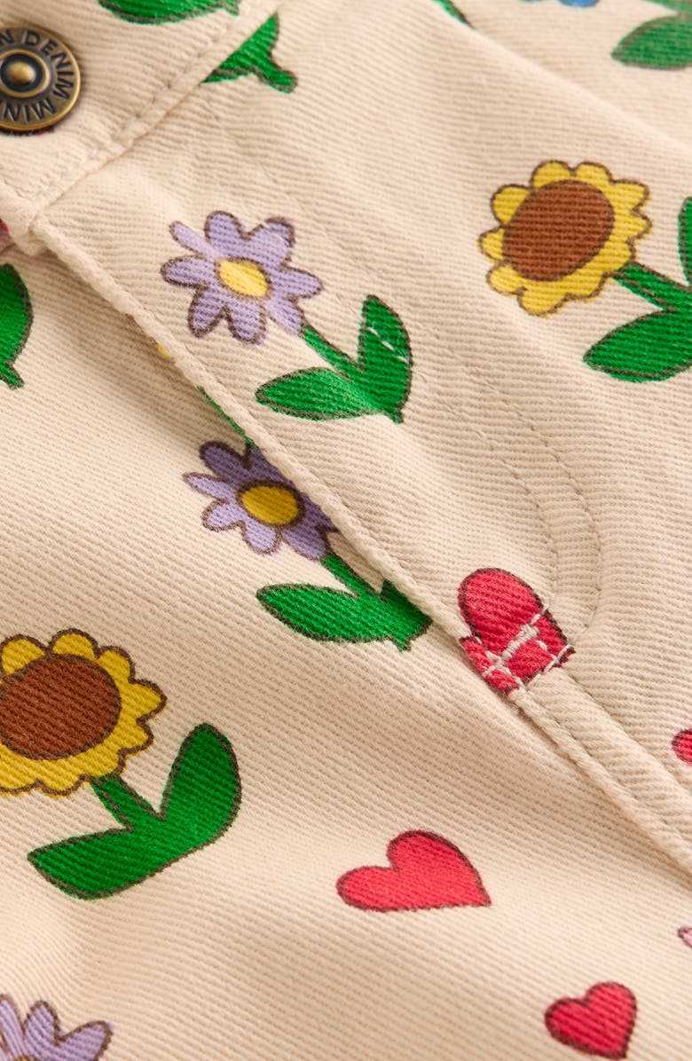 Mini Boden Kids
 Floral Pleat Front Jeans, Alternate, color, Ivory Sunflower Garden