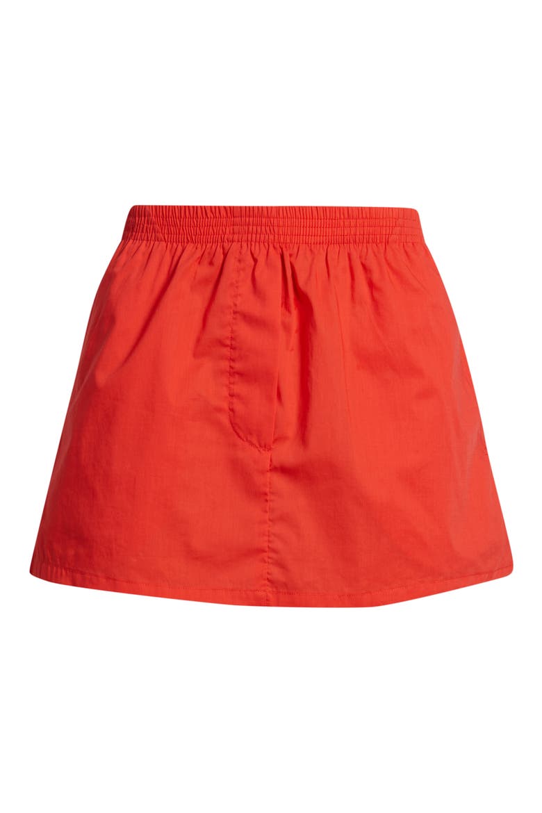 Cotton Miniskirt, Alternate, color, POPPY RED