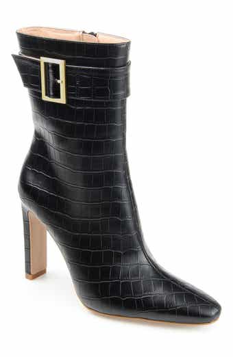 Journee Collection Elaine Croc Embossed Comfort Foam Bootie
