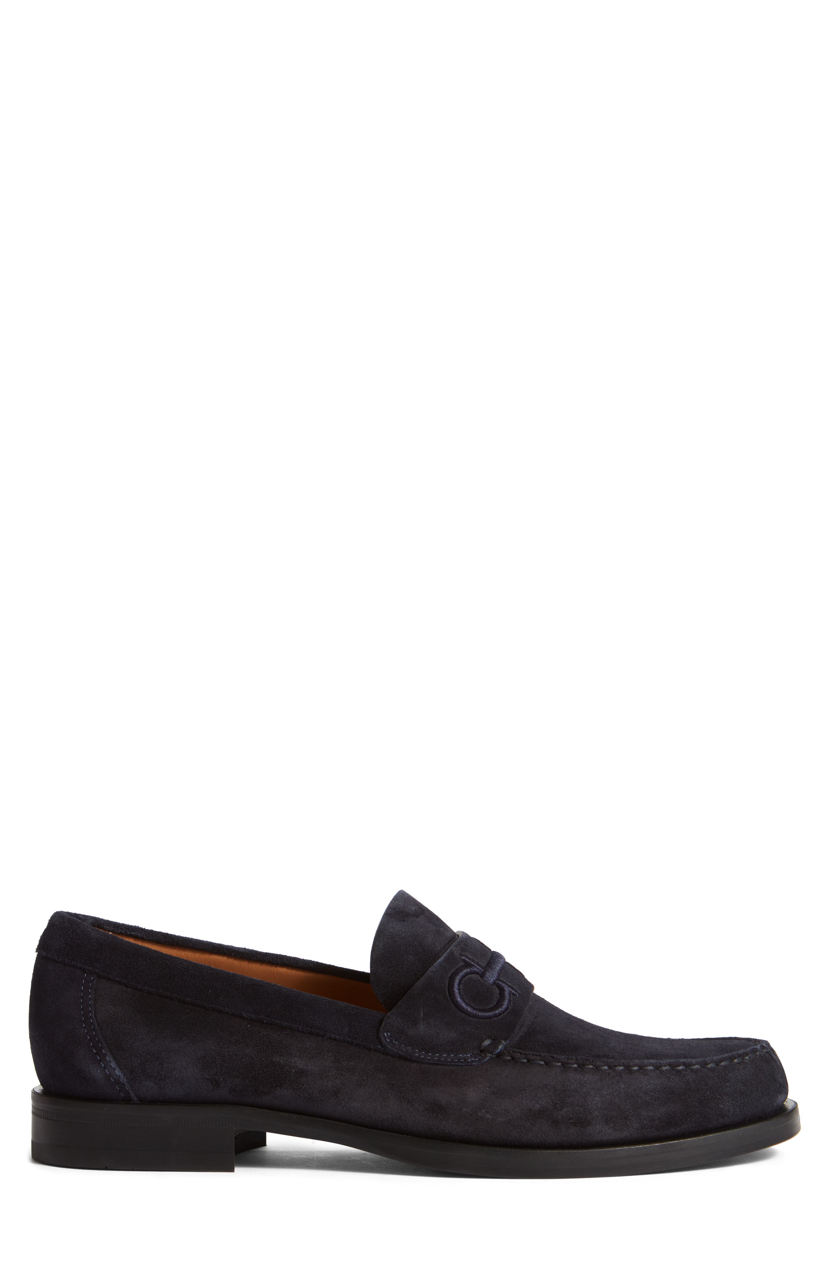 FERRAGAMO Fort Ricamo Loafer, Alternate, color, Midnight New Biscotto