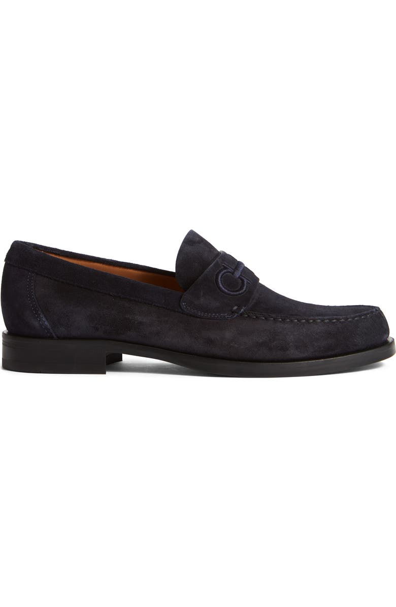 FERRAGAMO Fort Ricamo Loafer, Alternate, color, Midnight New Biscotto