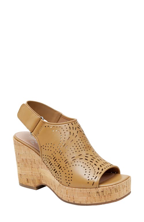 Linea Paolo Viviana Platform Wedge Sandal In Camel