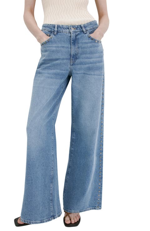 Studded Straight Leg Jeans