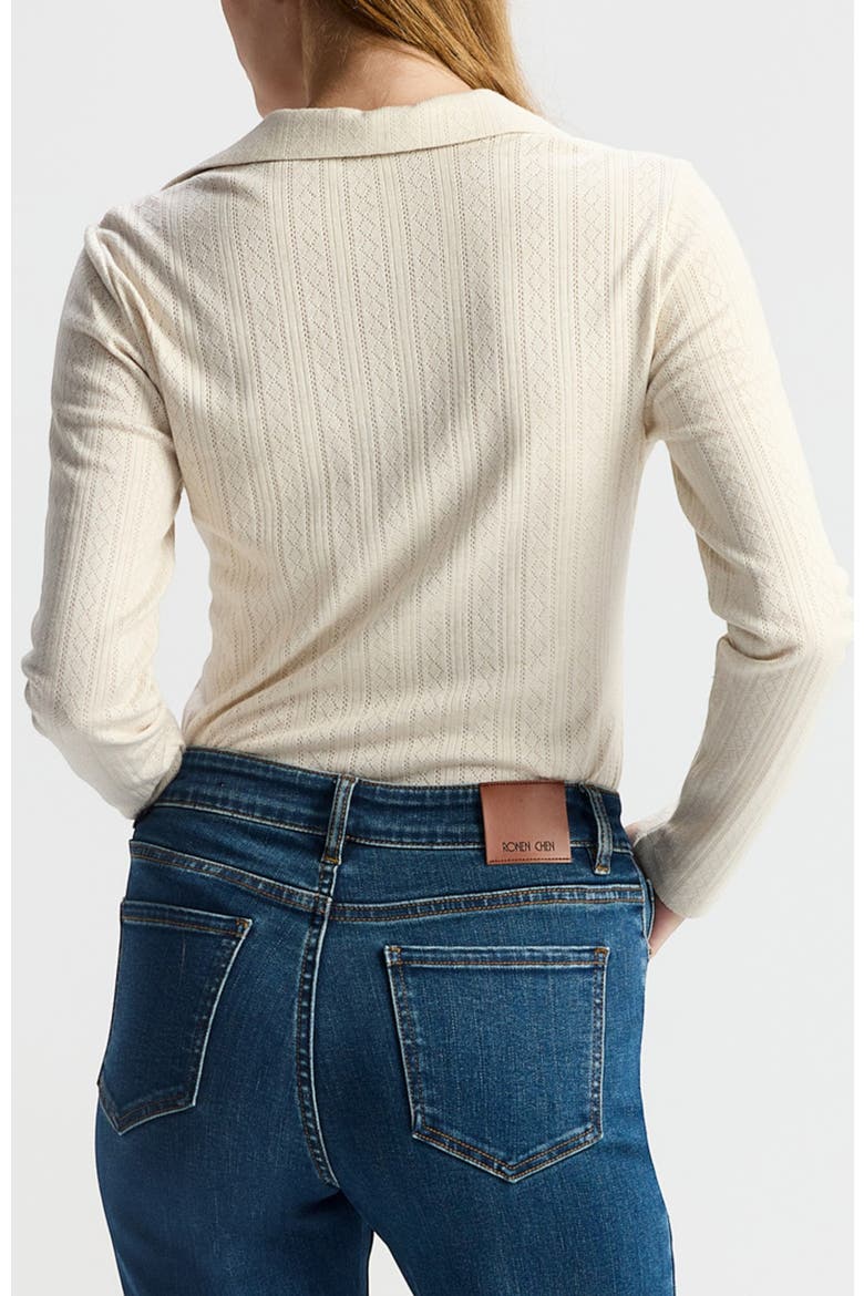 Daya Textured Knit V-neck Top, Alternate, color, Stone
