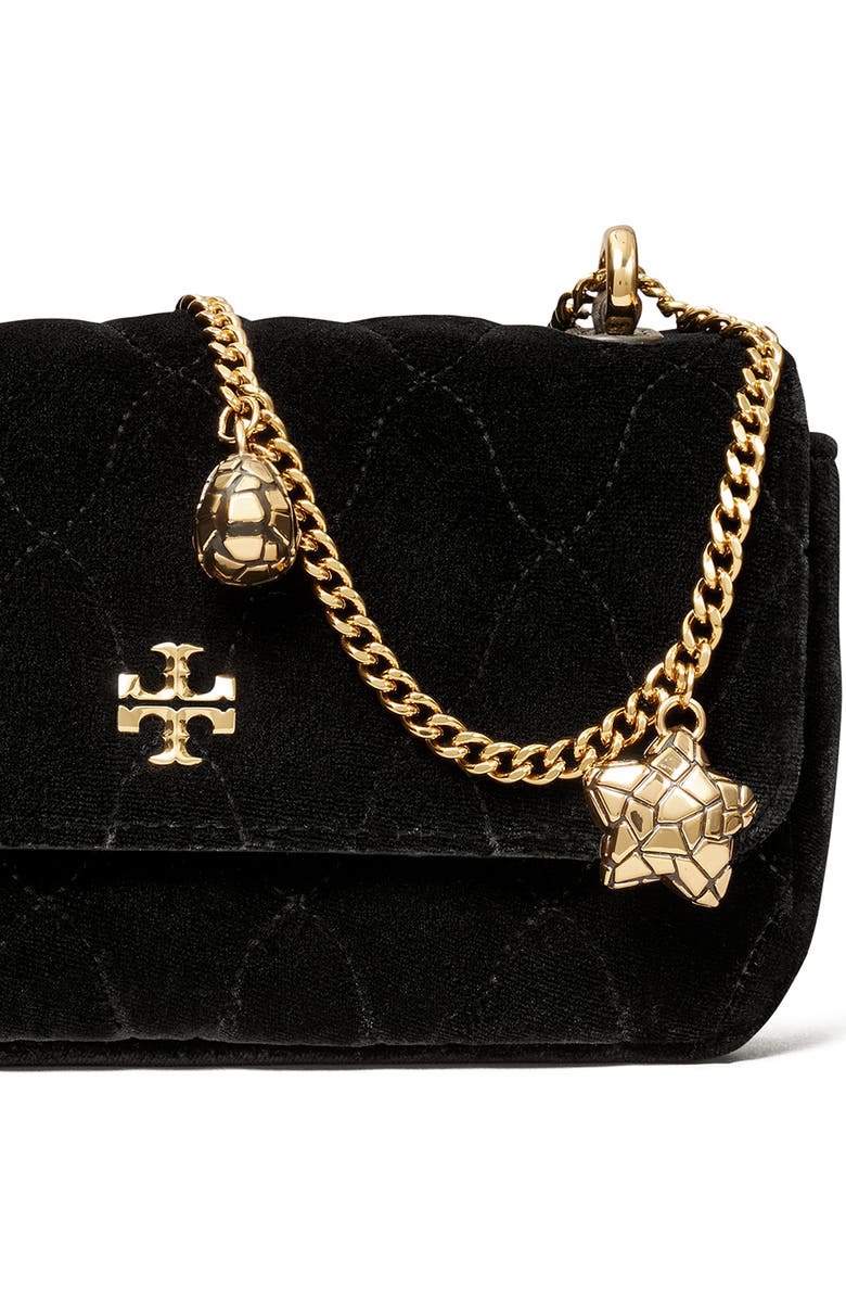 Tory Burch Mini Kira Quilted Velvet Crossbody Bag, Alternate, color,