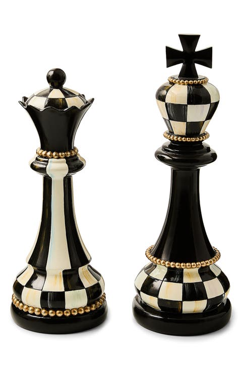 Set of 2 Courtly Chess Decor Pieces