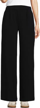Lands' End Knit High Rise Pleated Wide Leg Pants