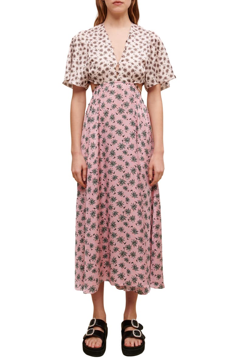 maje Ralmier Cutout Dress, Main, color, Mix Palm Pink