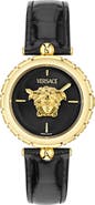 Versace Medusa Heritage Leather Strap Watch, 38mm