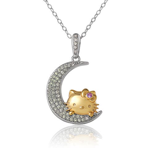 On the Moon Sapphire Pendant Necklace, 18"