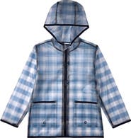 MeMoi Kids Checkered Raincoat with Self-Storage Pouch