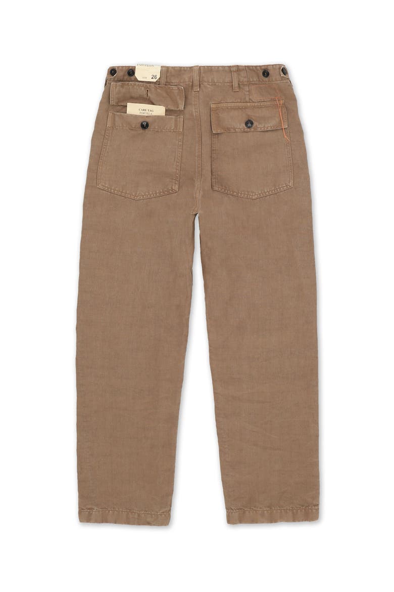 Linen Fatigue Trousers, Alternate, color, MOU