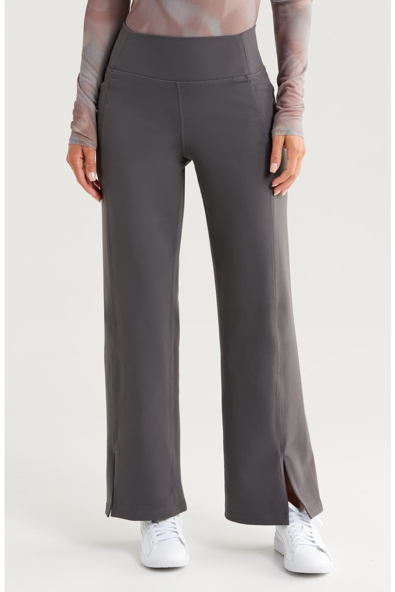 Zelfit High Waist Wide Leg Pocket Pants, Main, color, GREY FORGED