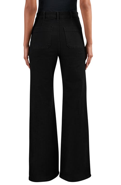 Reiss Sakura Wide Leg Jeans In Black