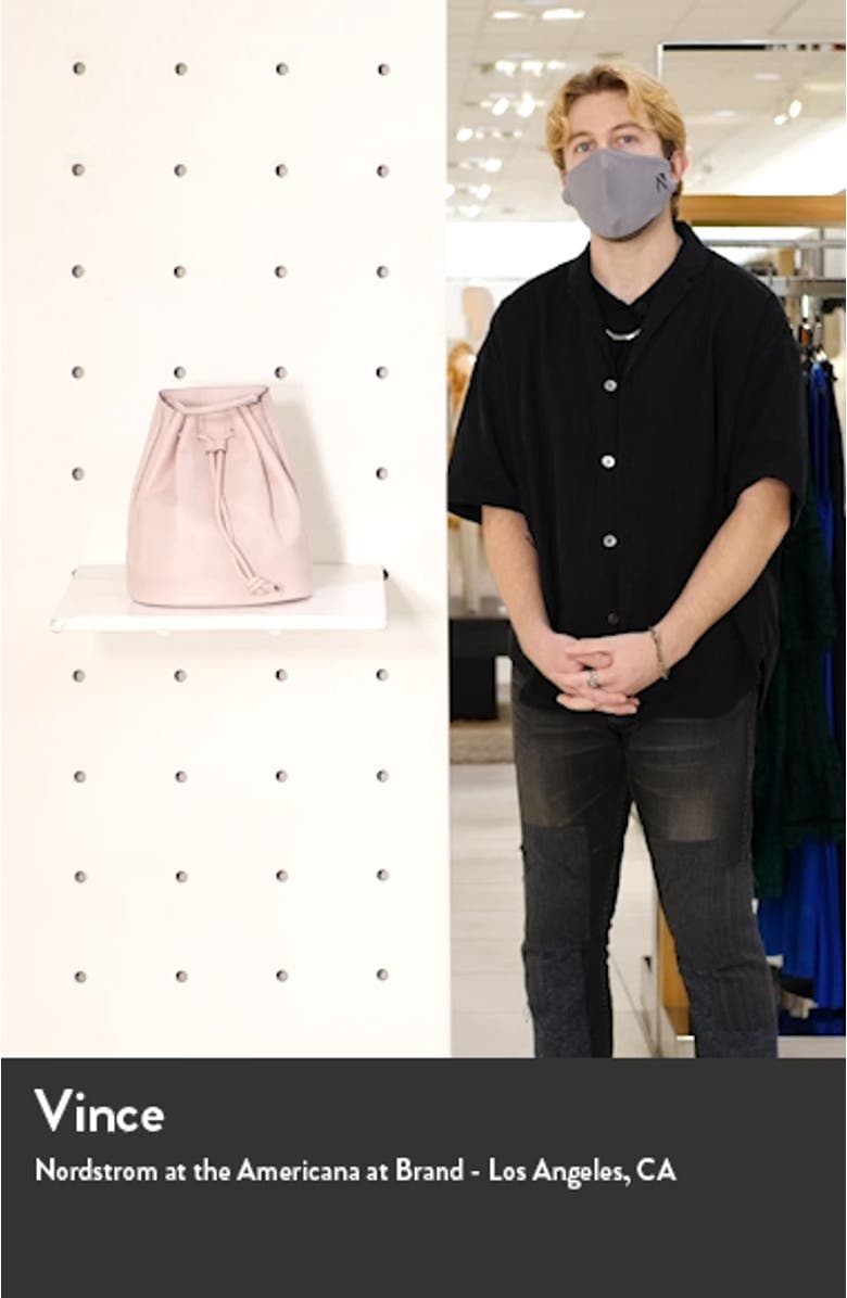 Delaney Drawstring Leather Backpack, sales video thumbnail