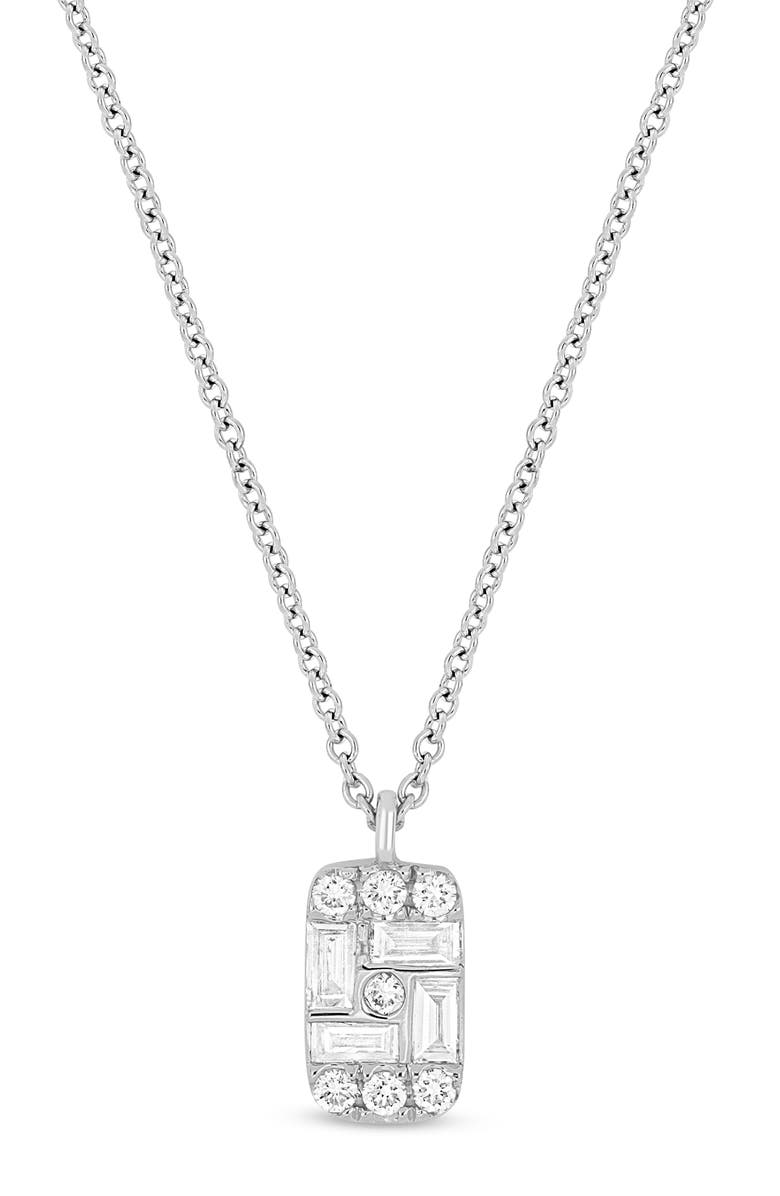 Bony Levy Gatsby 18K White Gold Diamond Rectangle Pendant Necklace, Main, color, 18K White Gold