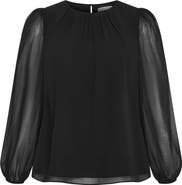 City Chic Kelly Sheer Sleeve Top
