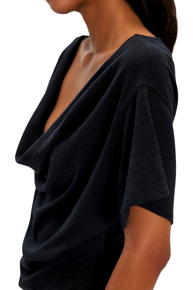 We The Free Waterfall Cowl Neck Top, Alternate, color, BLACK