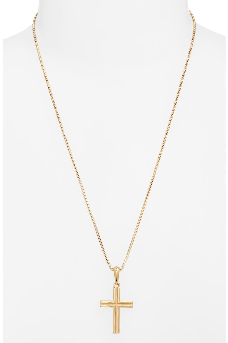 Men's Cross Pendant Necklace, Alternate, color, GOLD