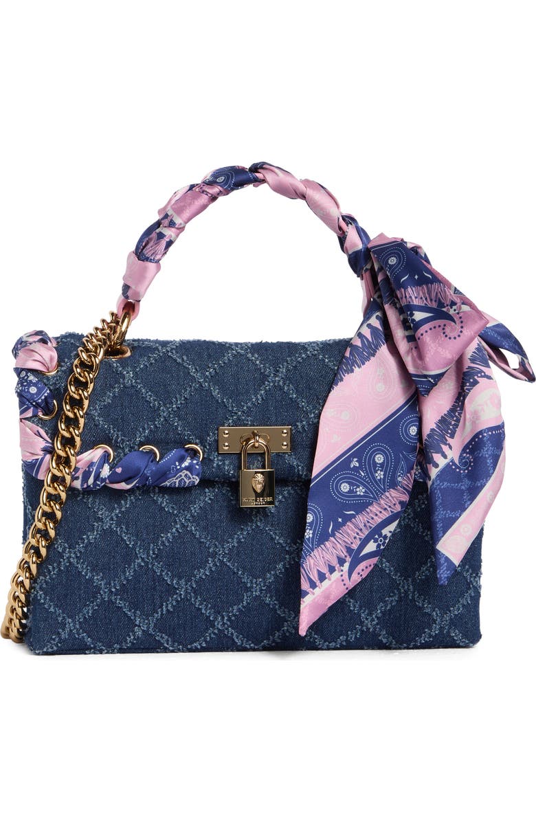 KG Kurt Geiger Brixton Scarf Shoulder Bag, Main, color, Navy