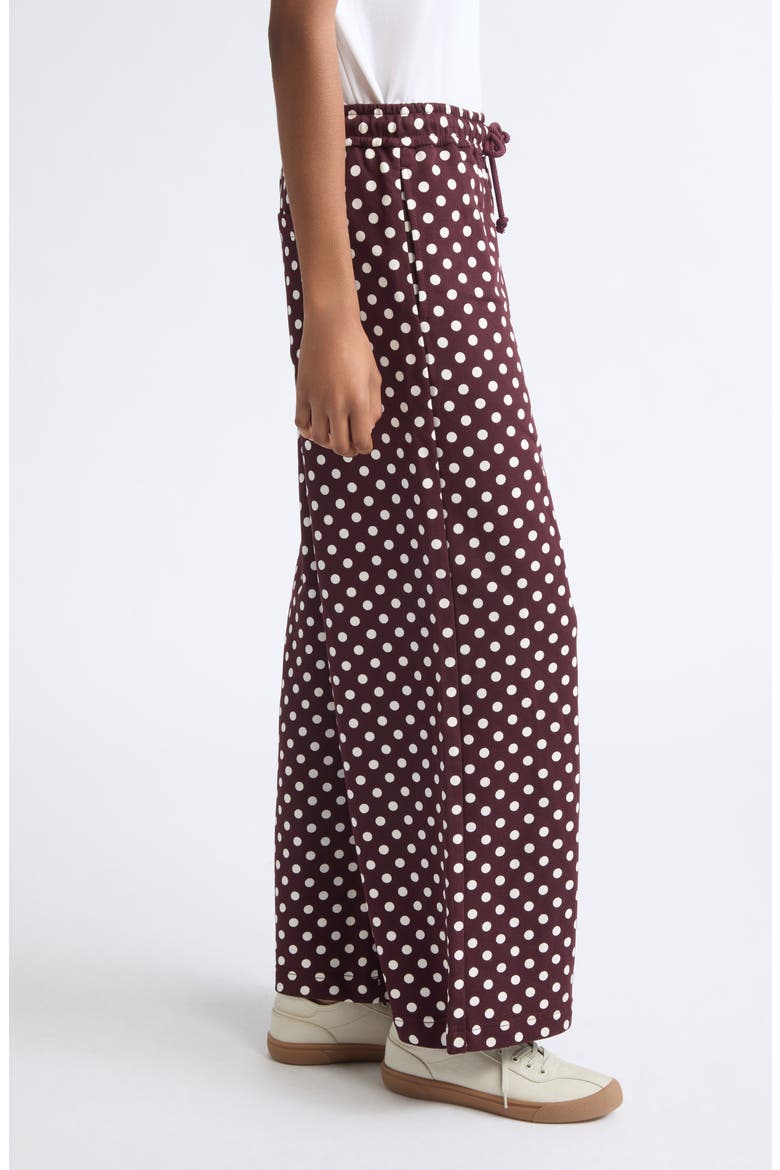 Kiki Polka Dot Cotton Drawstring Pants, Alternate, color, RED