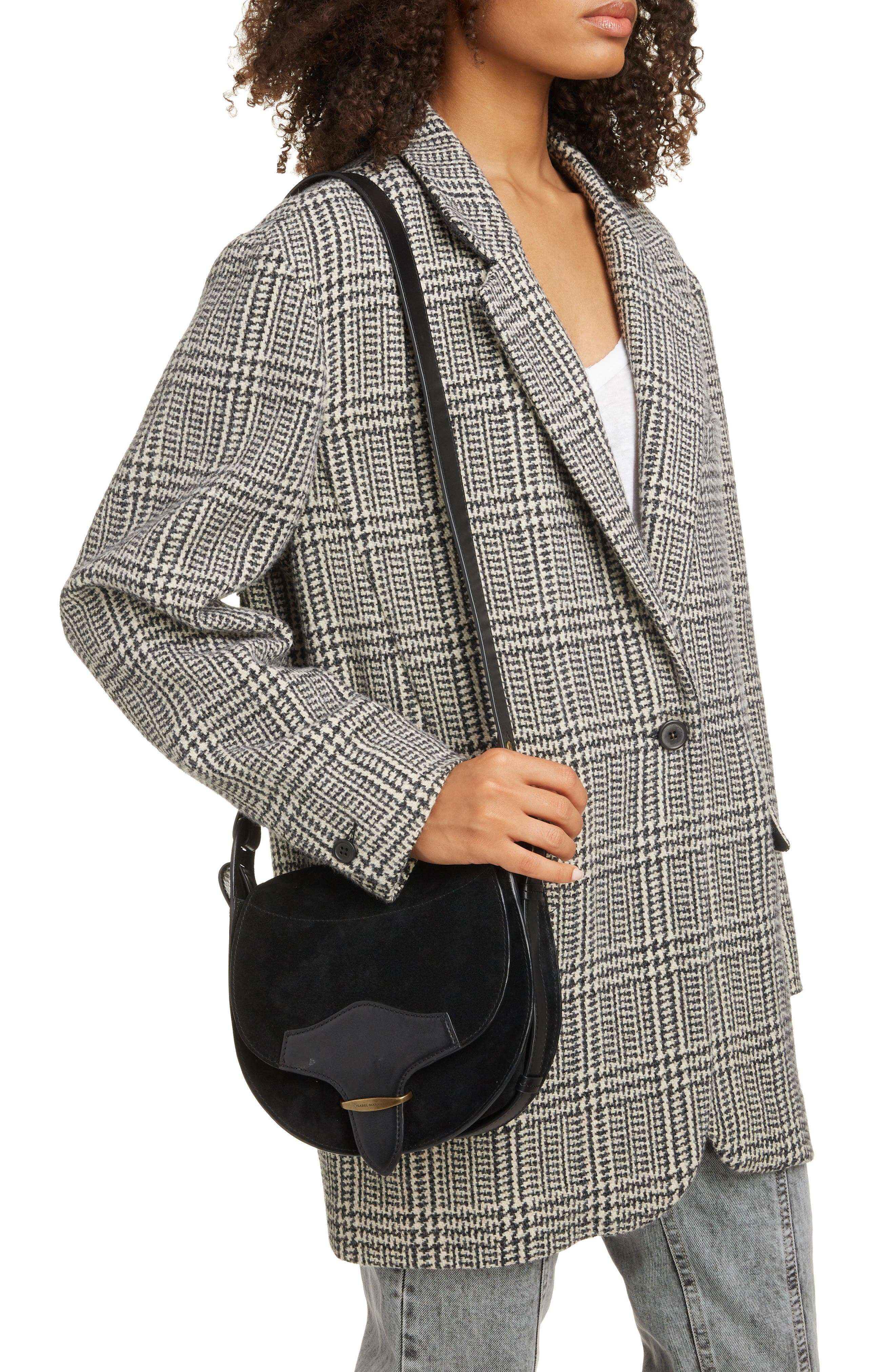 Isabel Marant Botsy Leather Shoulder Bag, Alternate, color, 