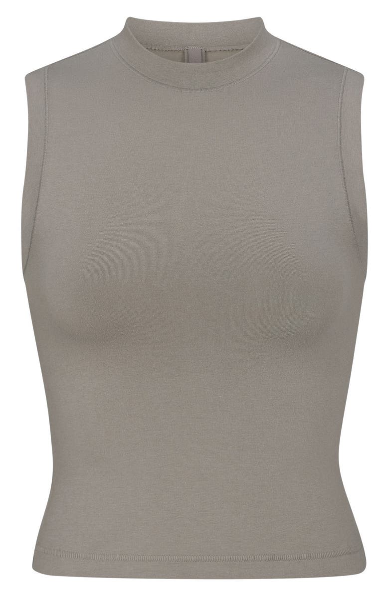 SKIMS Stretch Cotton Jersey Mock Neck Tank, Alternate, color,