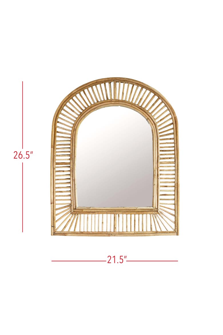 Arched Cane Wall Mirror Natural Cane & Glass, Alternate, color, Brown