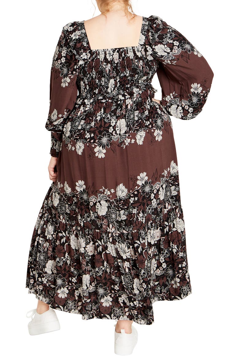 Sadie Smocked Bodice Long Sleeve Maxi Dress, Alternate, color, COCO FLORAL