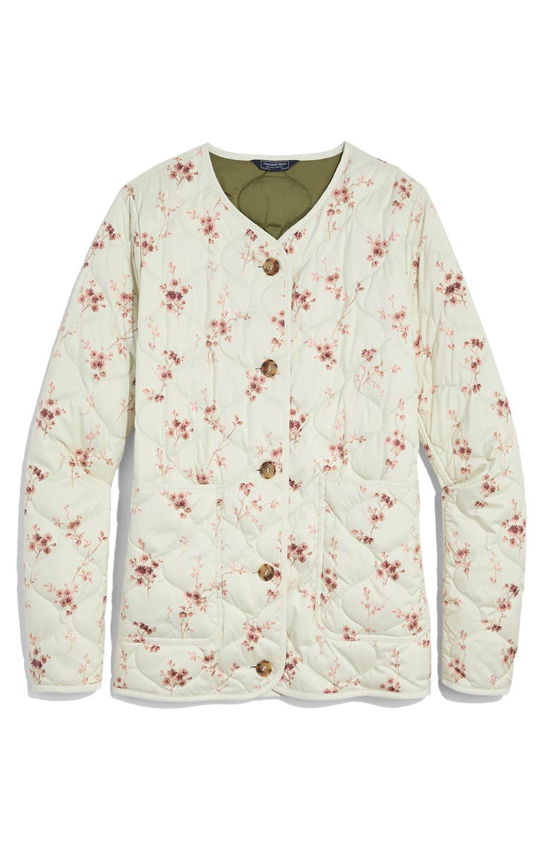 vineyard vines Floral Quilted Jacket, Alternate, color, Sienna Floral - Stone