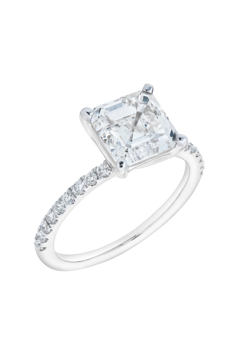 LuvMyJewelry Ani 14K White Gold Emerald Cut Lab Grown Diamond Engagement Ring - 2.7 Ct, Alternate, color, 14K White Gold