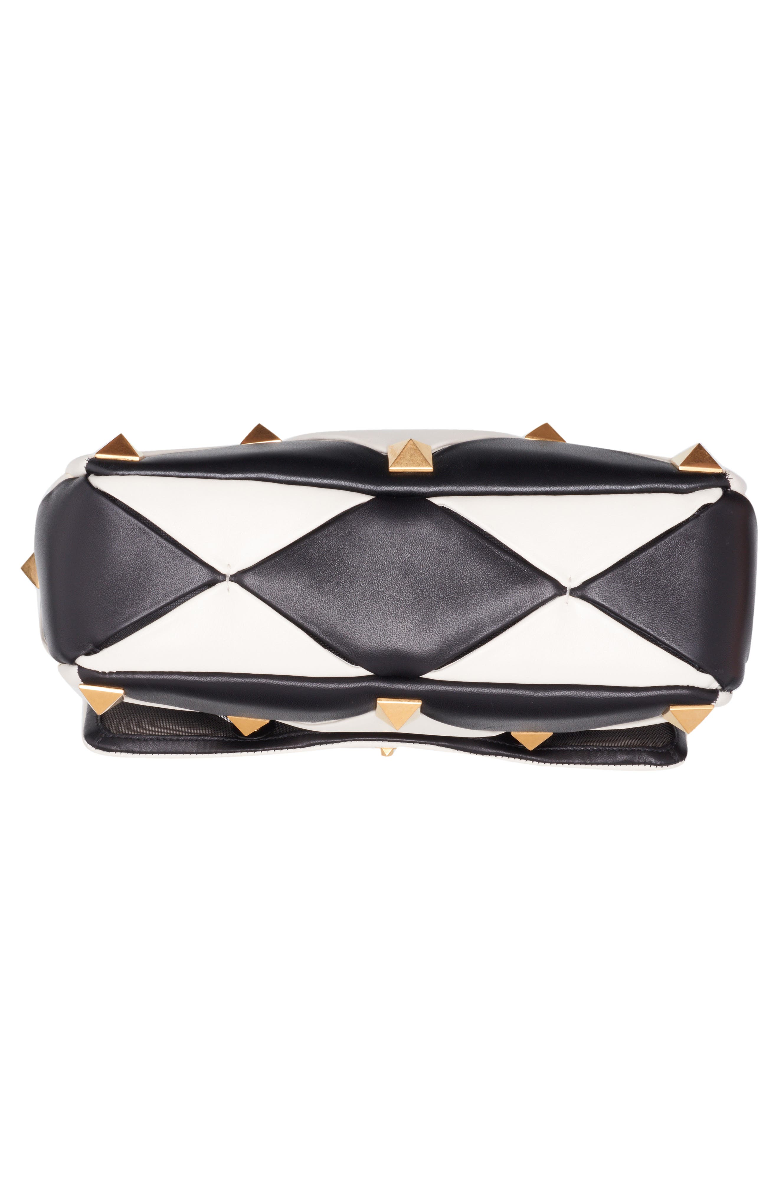Valentino Garavani Large Roman Stud Carving Lambskin Top Handle Bag, Alternate, color, 