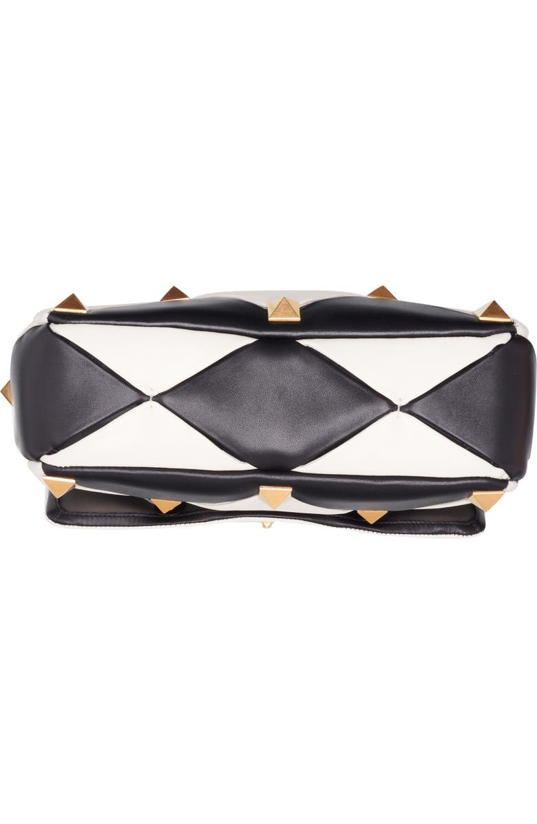 Valentino Garavani Large Roman Stud Carving Lambskin Top Handle Bag, Alternate, color,