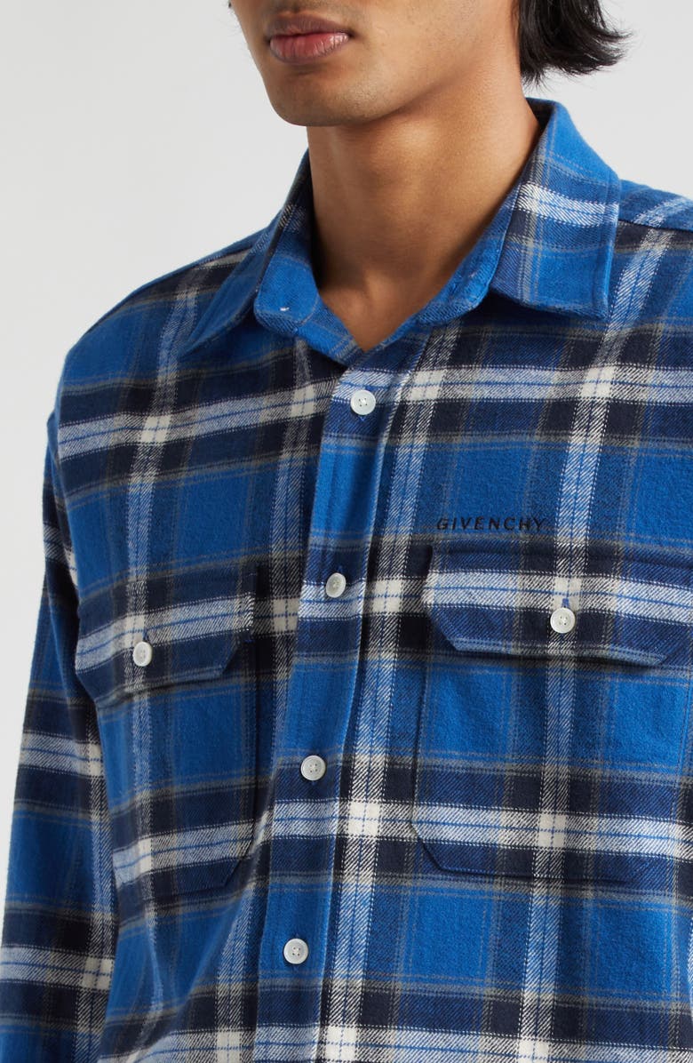 Givenchy Lumberjack Plaid Cotton Button-Up Shirt, Alternate, color, 