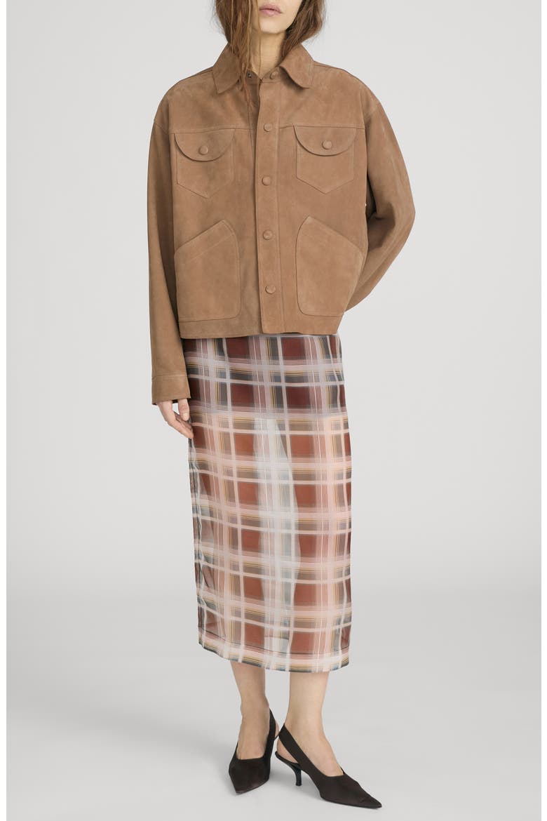 The Suede Utility Jacket, Alternate, color, CHAI