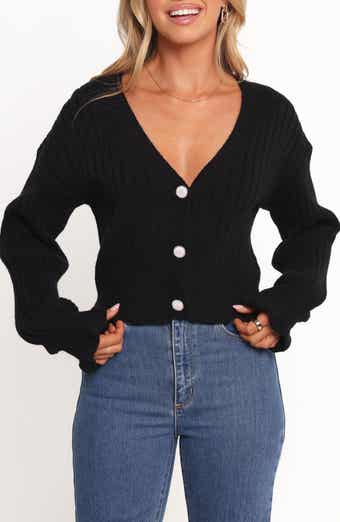 Petal & Pup Zana Ruffle Cuff Crop Rib Cardigan