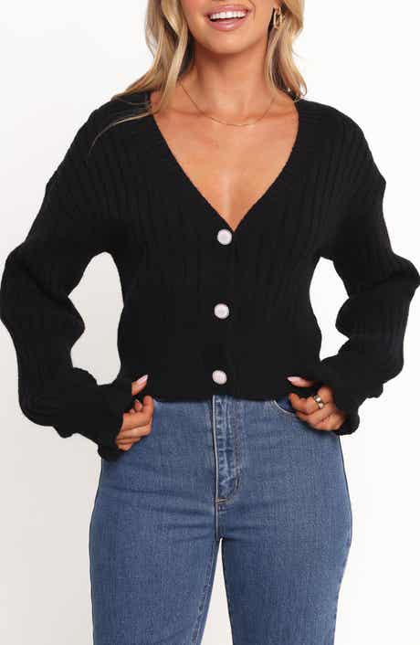 Petal & Pup Zana Ruffle Cuff Crop Rib Cardigan