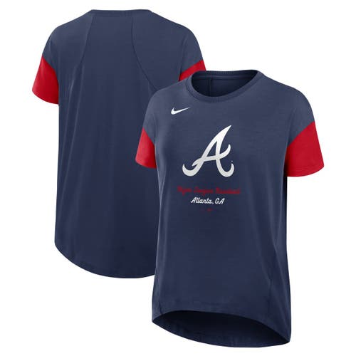 Nike Navy Atlanta Braves Flowy T-shirt In Navy