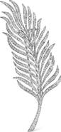 Haus of Brilliance 18K White Gold 2 7/8 Cttw Diamond Feather Brooch Pin