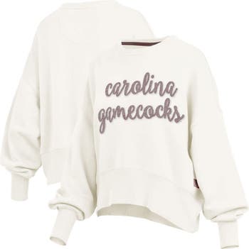 Women's Pressbox Cream South Carolina Gamecocks Chelsea Oversized Pullover Sweatshirt