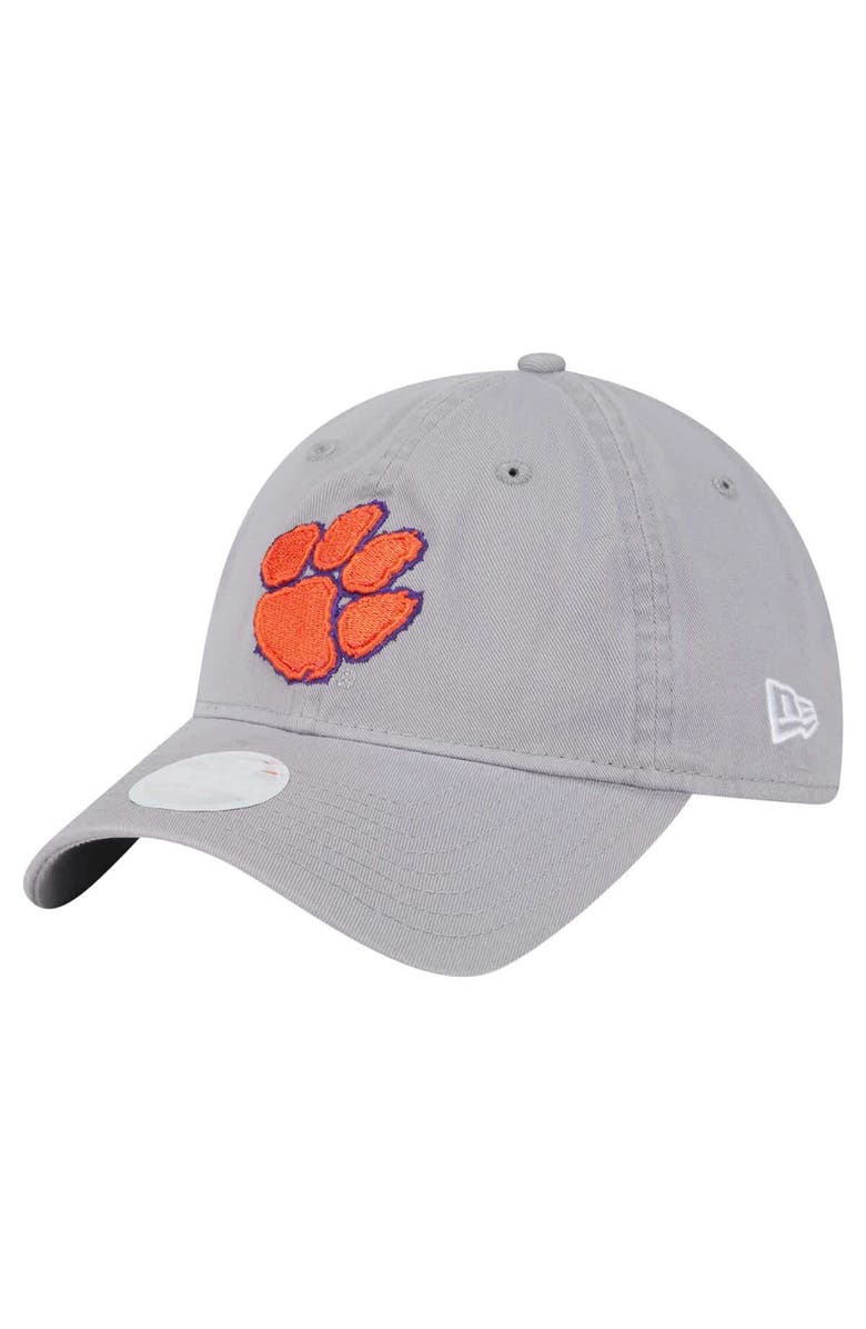 New Era Women's New Era  Gray Clemson Tigers Logo 9TWENTY Adjustable Hat, Main, color, 