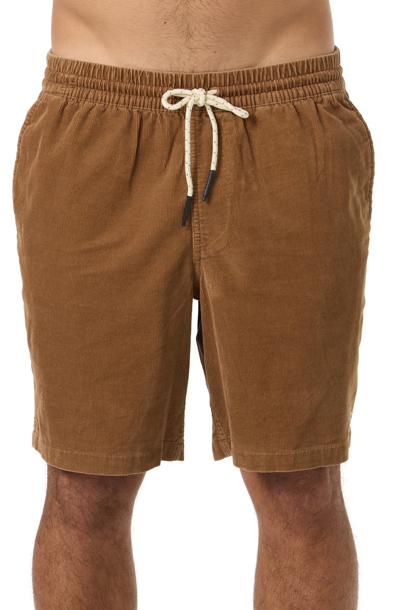 O'Neill OG Corduroy Drawstring Shorts, Main, color, Toffee