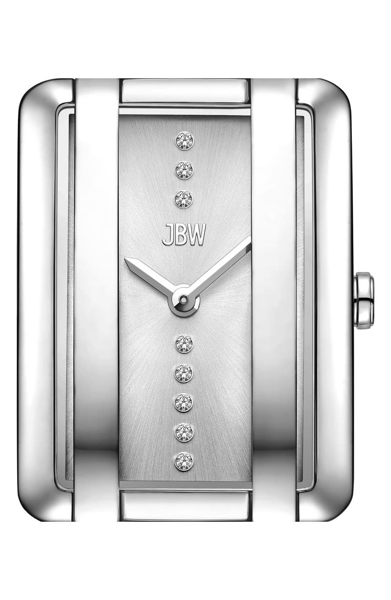 JBW Mink Petite Lab Created Diamond Bracelet Watch, 23mm x 8mm, Alternate, color, Silver