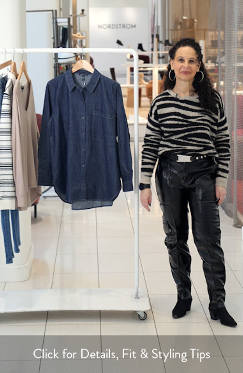 Classic Collar Organic Cotton Denim Button-Up Shirt, sales video thumbnail