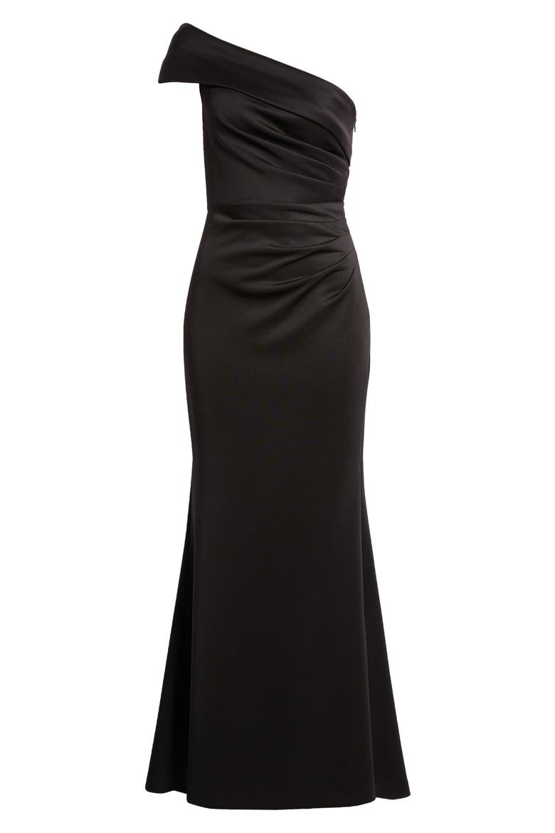Off the Shoulder Fit & Flare Gown, Alternate, color, BLACK
