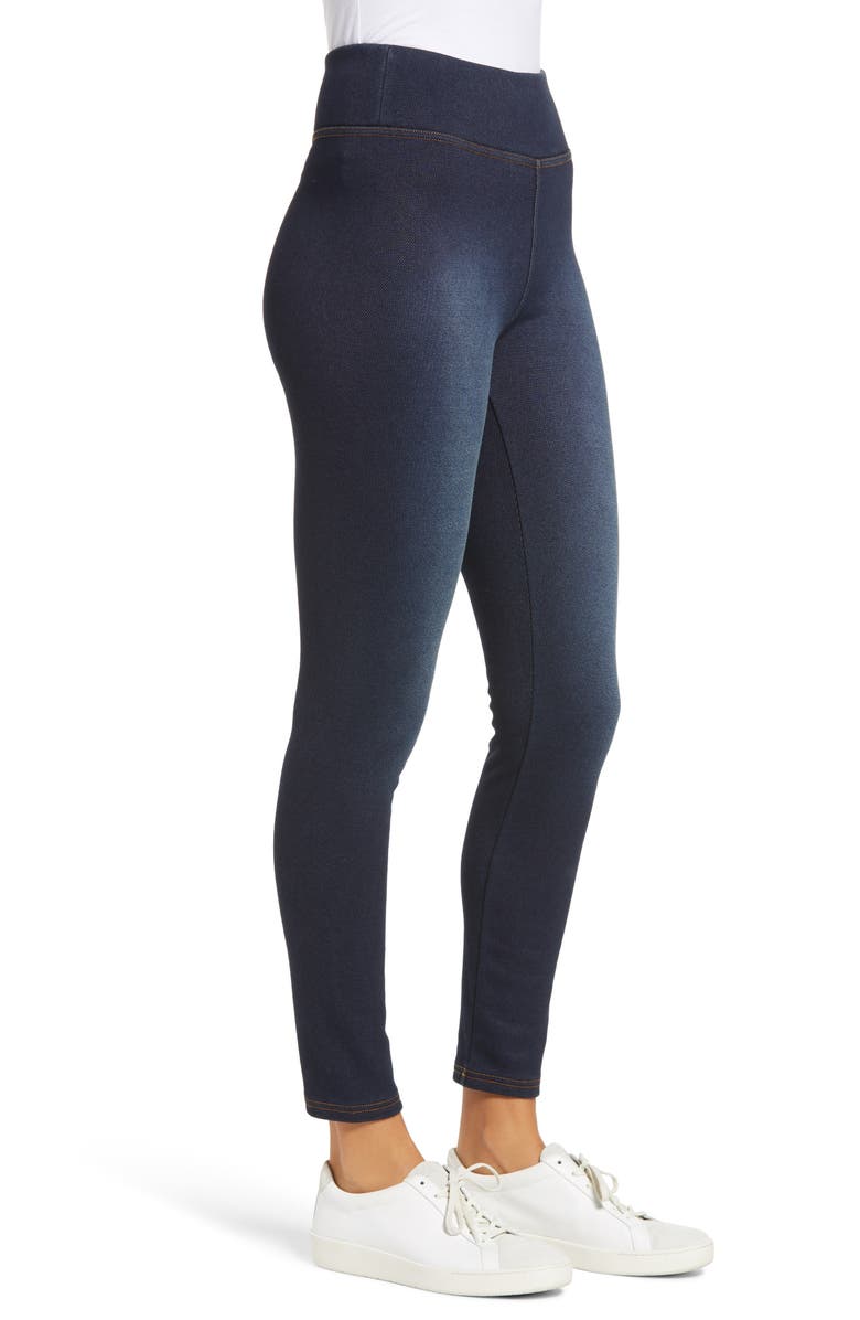 Hue High Waist Winter Denim Leggings, Alternate, color, Midnight Rinse