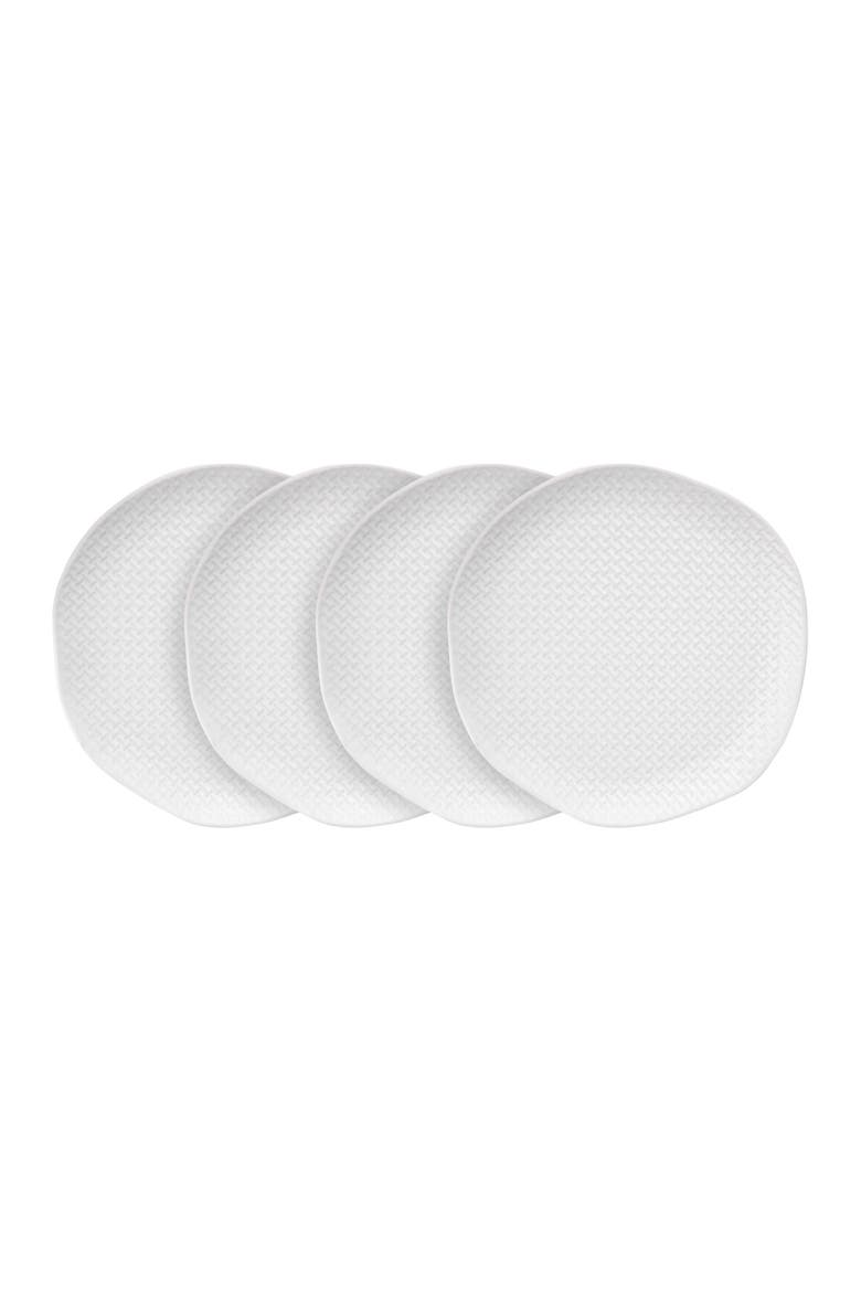 Abigael Stoneware 4-Piece Salad Plate Set, Main, color, White