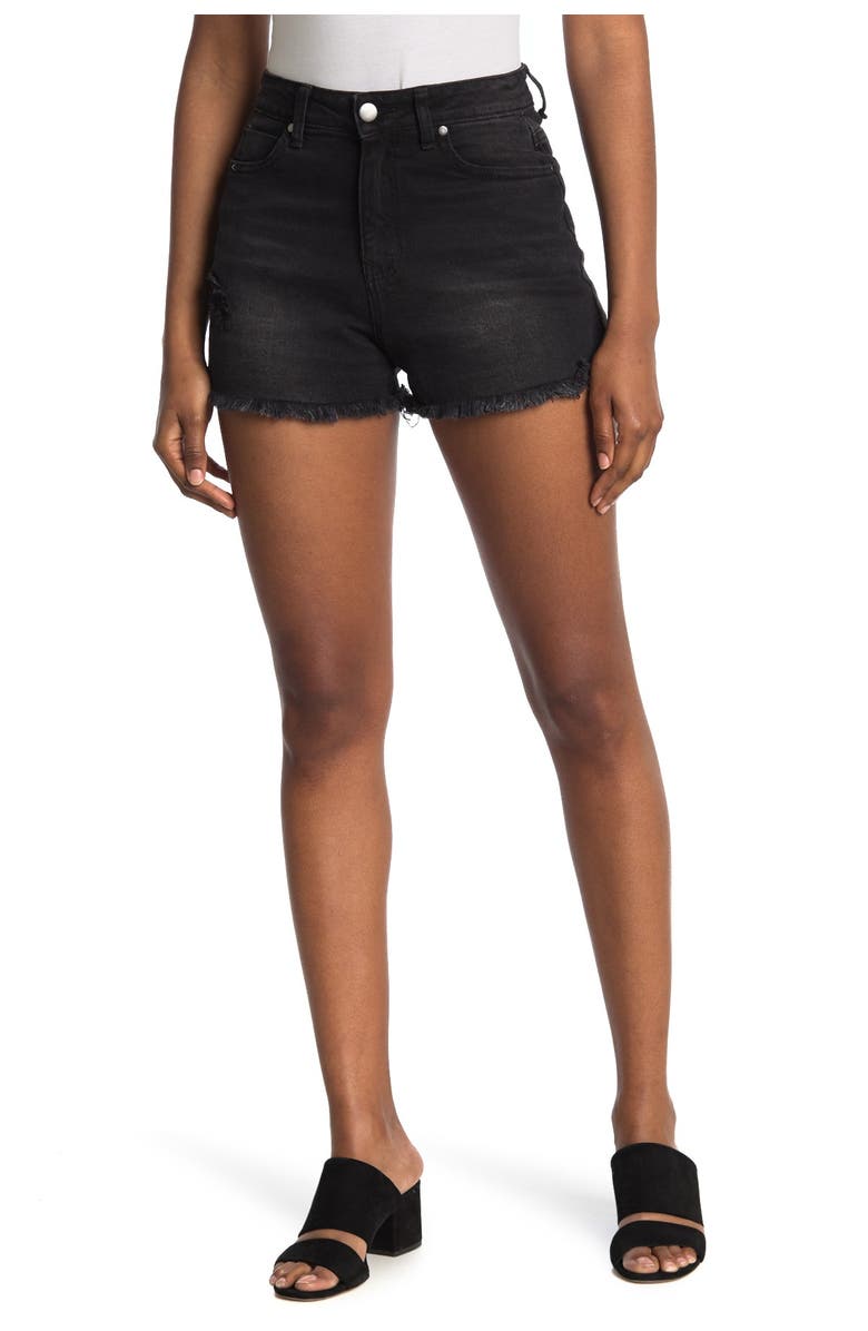 Abound Frayed Hem Sustainable Denim Shorts, Main, color, 